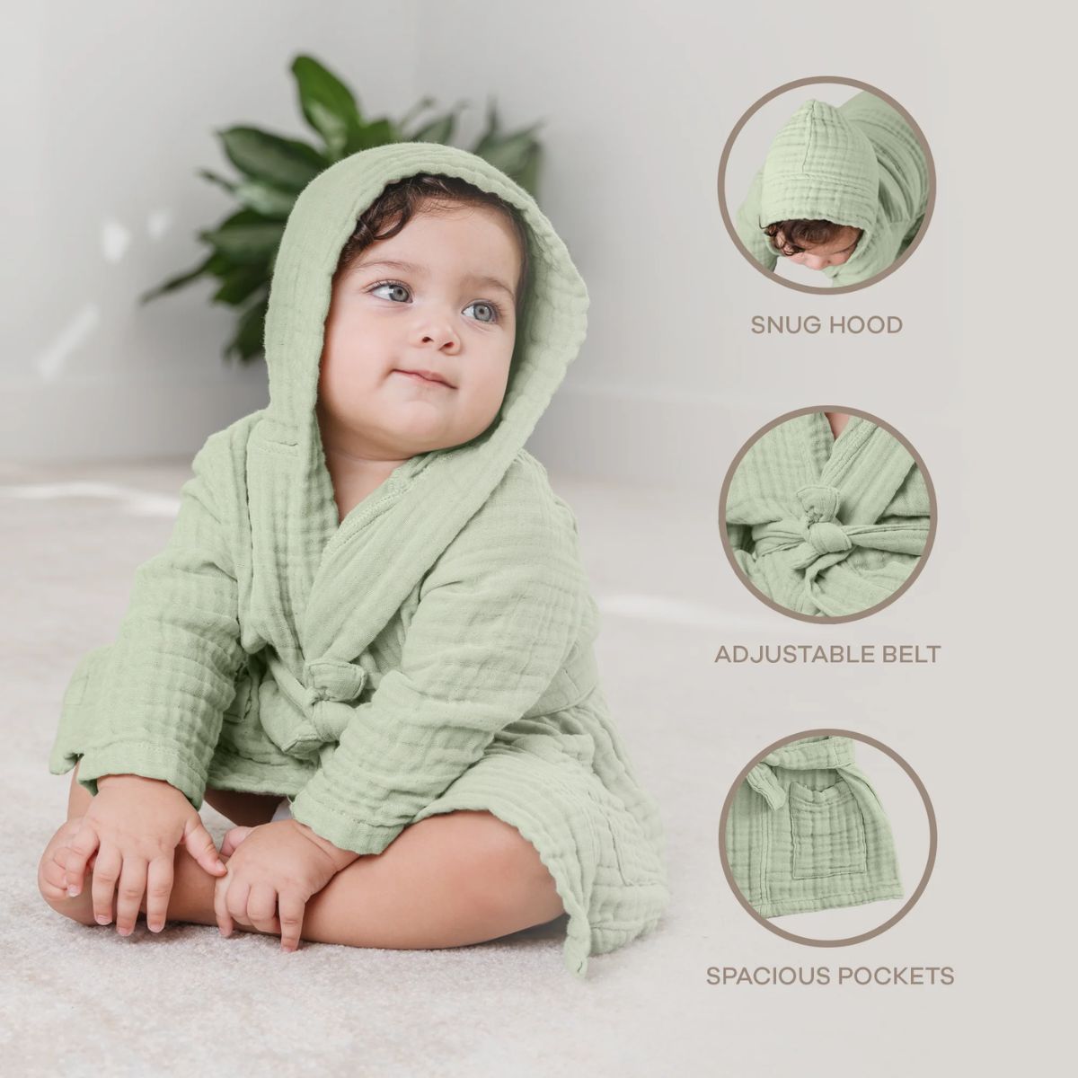 Roupão Infantil Muslin Comfy Cubs Sage

 on Luna Baby Store Miami