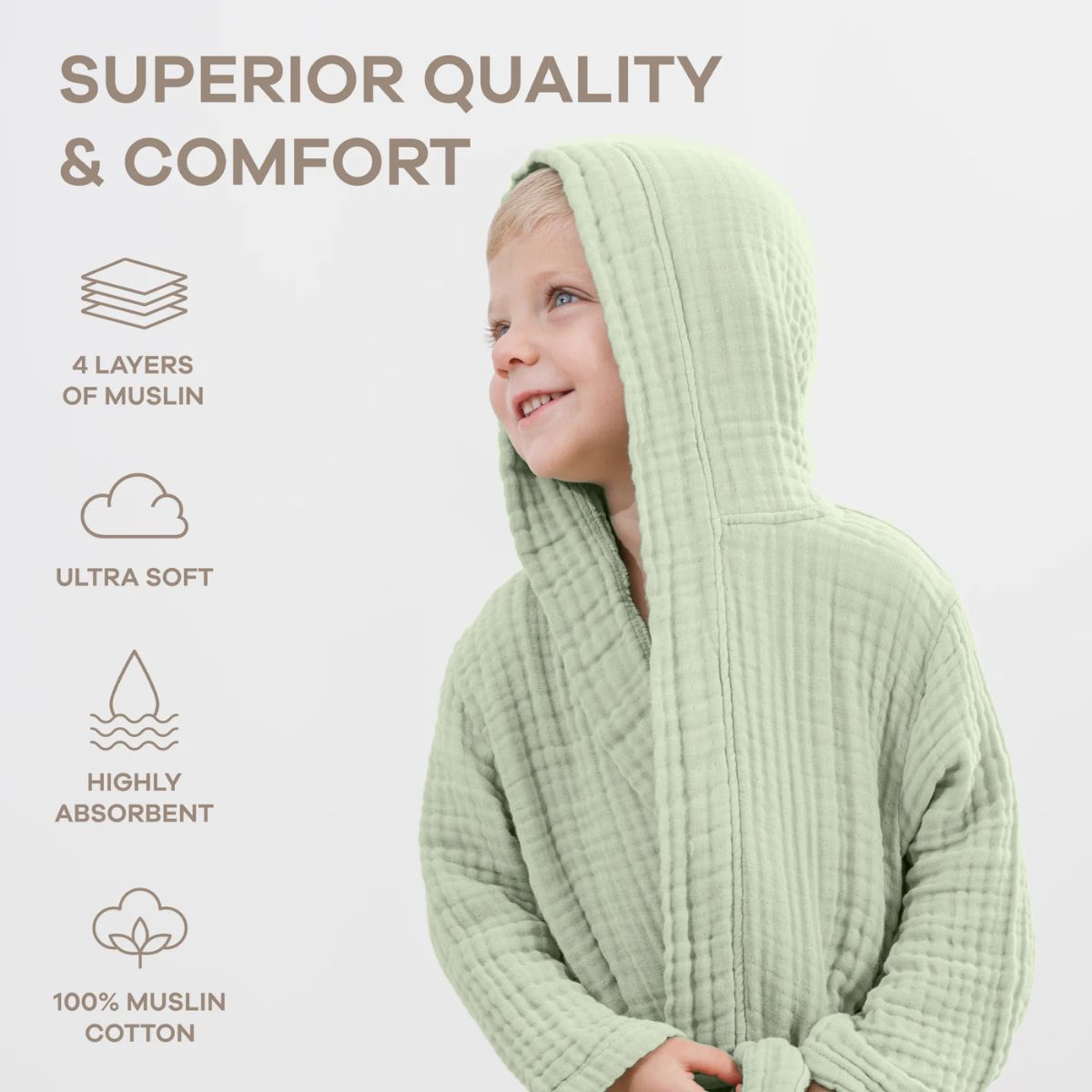 Roupão Infantil Muslin Comfy Cubs Sage

 on Luna Baby Store Miami