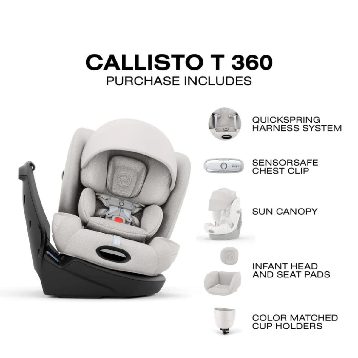 Cybex Callisto T 360 Rotating All-in-One Convertible Car Seat City Grey