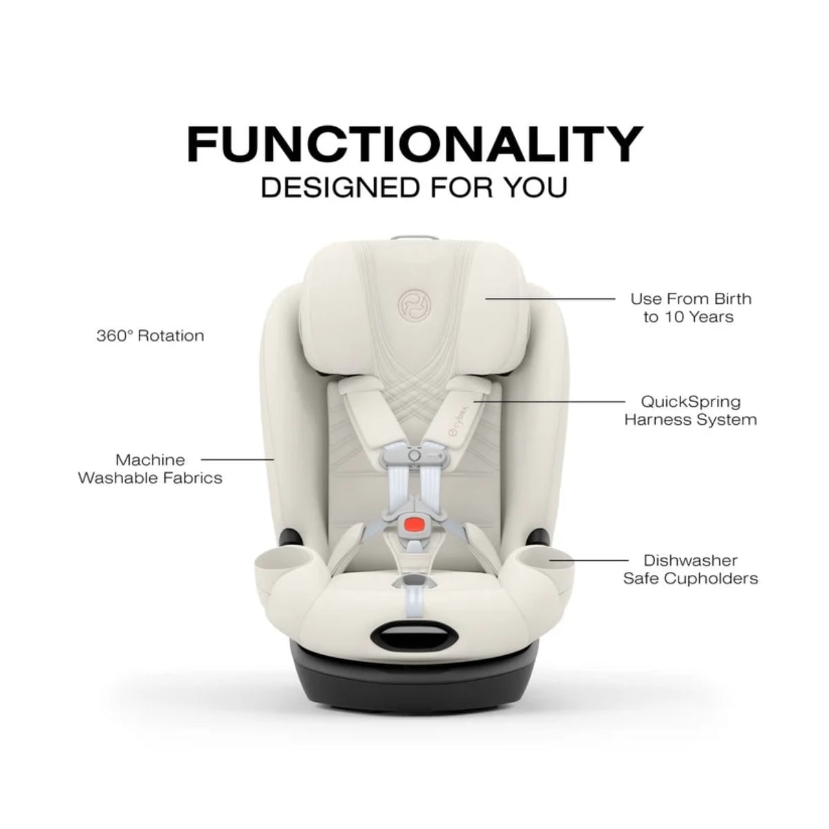 Cybex Callisto T 360 Rotating All-in-One Convertible Car Seat Off White