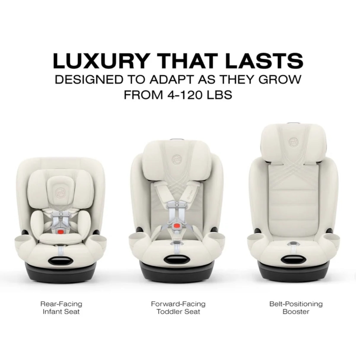 Cybex Callisto T 360 Rotating All-in-One Convertible Car Seat Off White on Luna Baby Store Miami