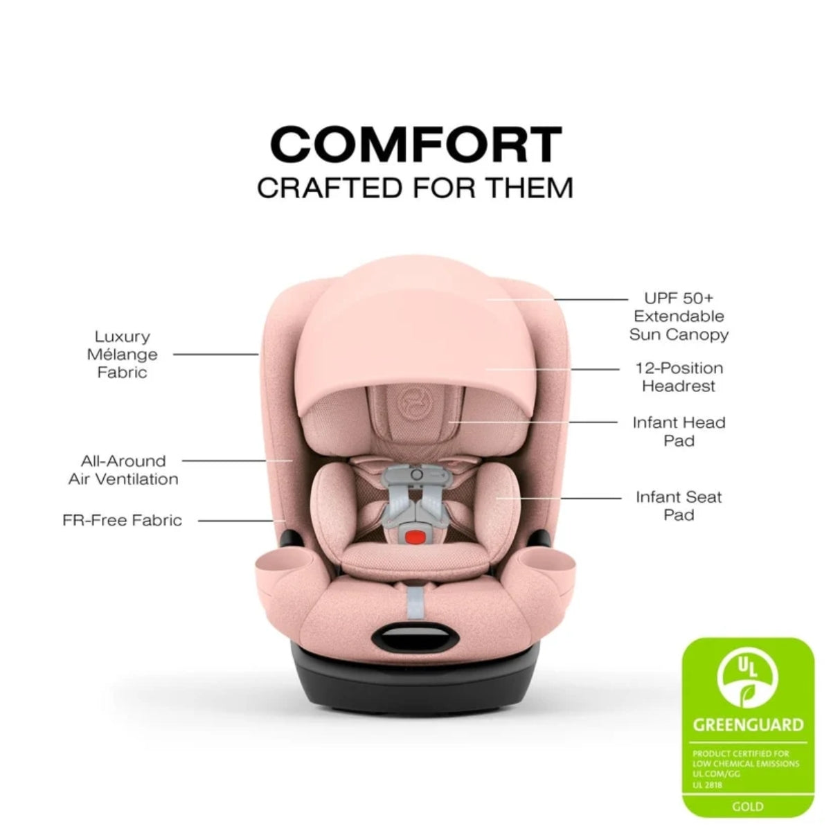 Cybex Callisto T 360 Rotating All-in-One Convertible Car Seat Peach Pink on Luna Baby Store Miami