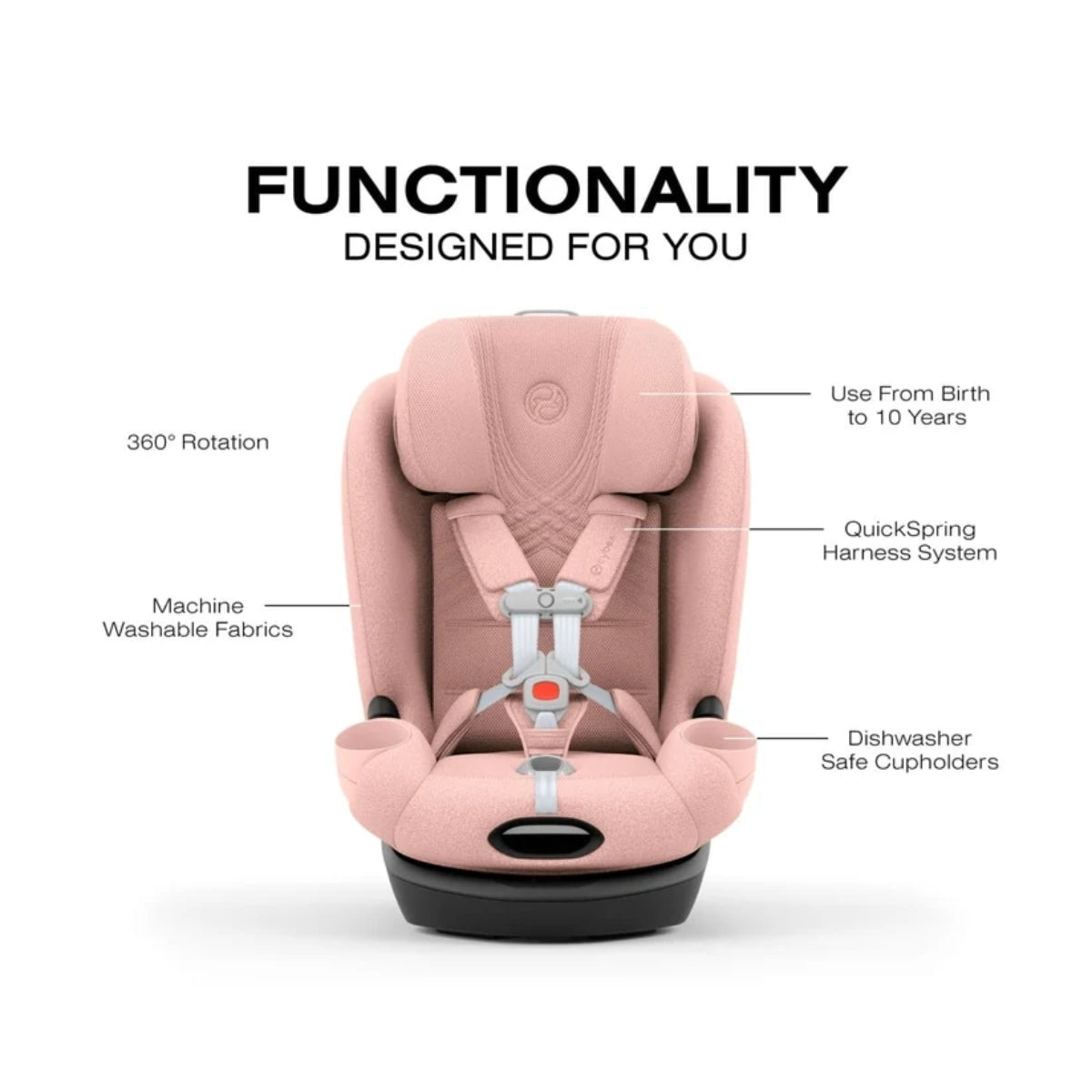 Cybex Callisto T 360 Rotating All-in-One Convertible Car Seat Peach Pink