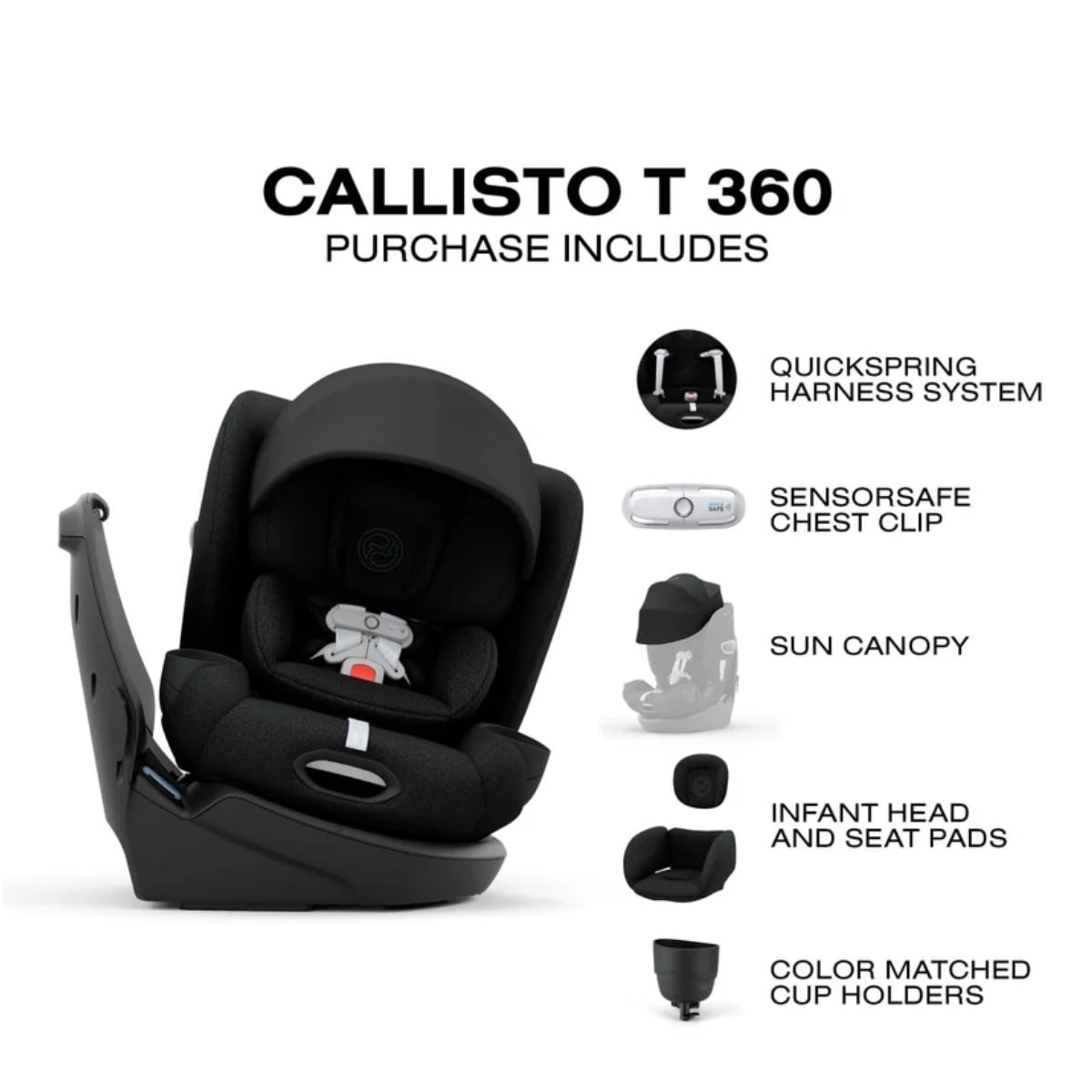 Cybex Callisto T 360 Rotating All-in-One Convertible Car Seat Sepia Black on Luna Baby Store Miami