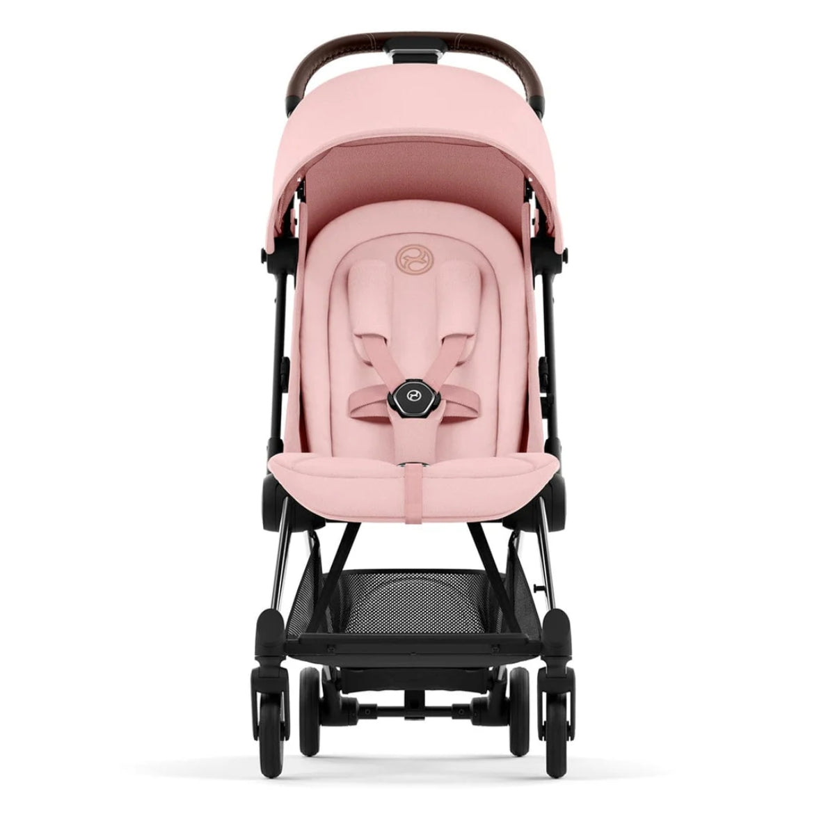 Cybex Coya Compact Stroller - Chrome / Dark Brown / Peach Pink