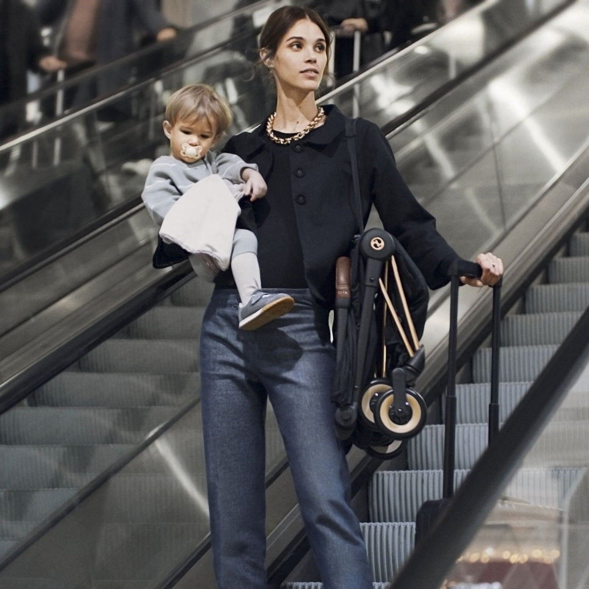 Cybex Coya Compact Stroller - Rose Gold / Off White