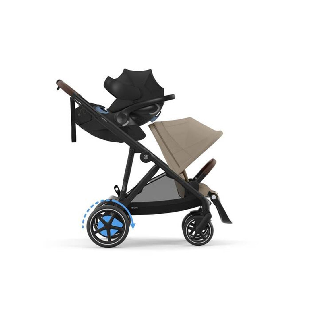 Carrinho Gazelle S Cybex E - Estrutura Preta/ Almond Beige