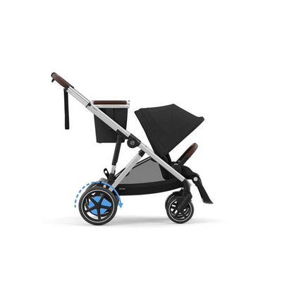 Cybex - Carrinho de passeio simples a duplo Gazelle S 2, moldura prateada/preto lua