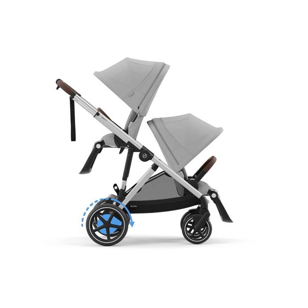 Carrinho Cybex E - Gazelle S  - Estrutura Prata / Assento Cinza Pedreira