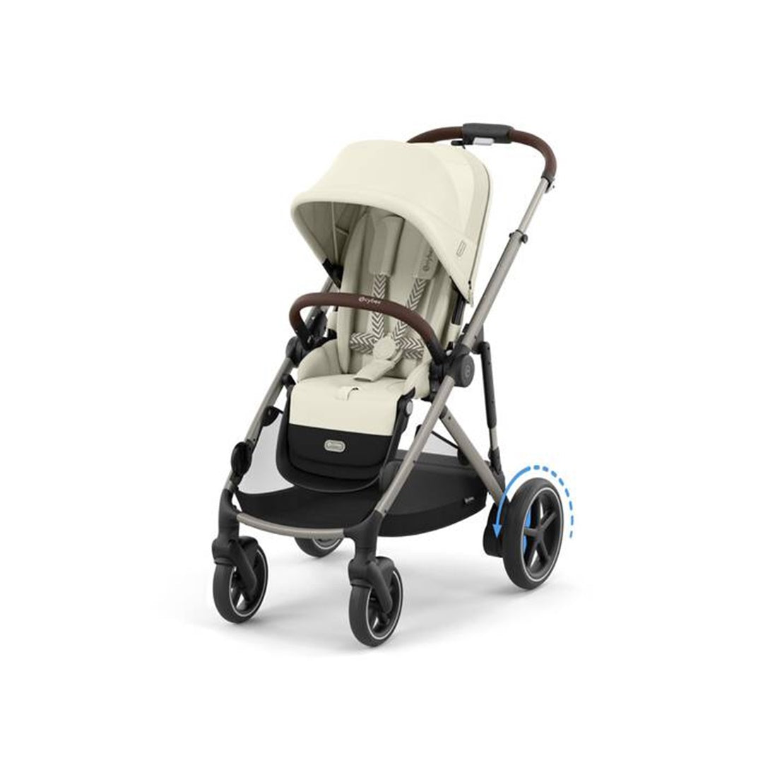 Cybex E - Gazelle S Carrinho de Bebê - Estrutura Taupe/Assento Bege Concha