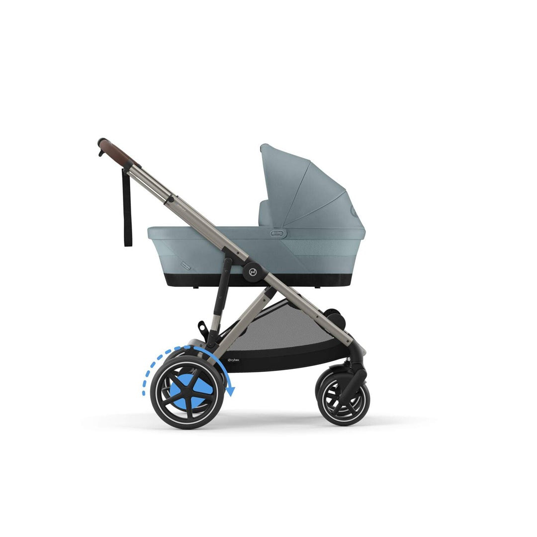 Cybex Gazelle S 2 Carrinho de Bebê - Estrutura Taupe/Cadeira Azul Céu I Luna Baby Store