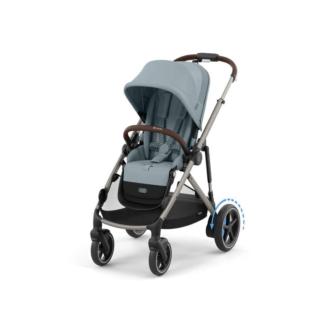 Cybex Gazelle S 2 Carrinho de Bebê - Estrutura Taupe/Cadeira Azul Céu I Luna Baby Store