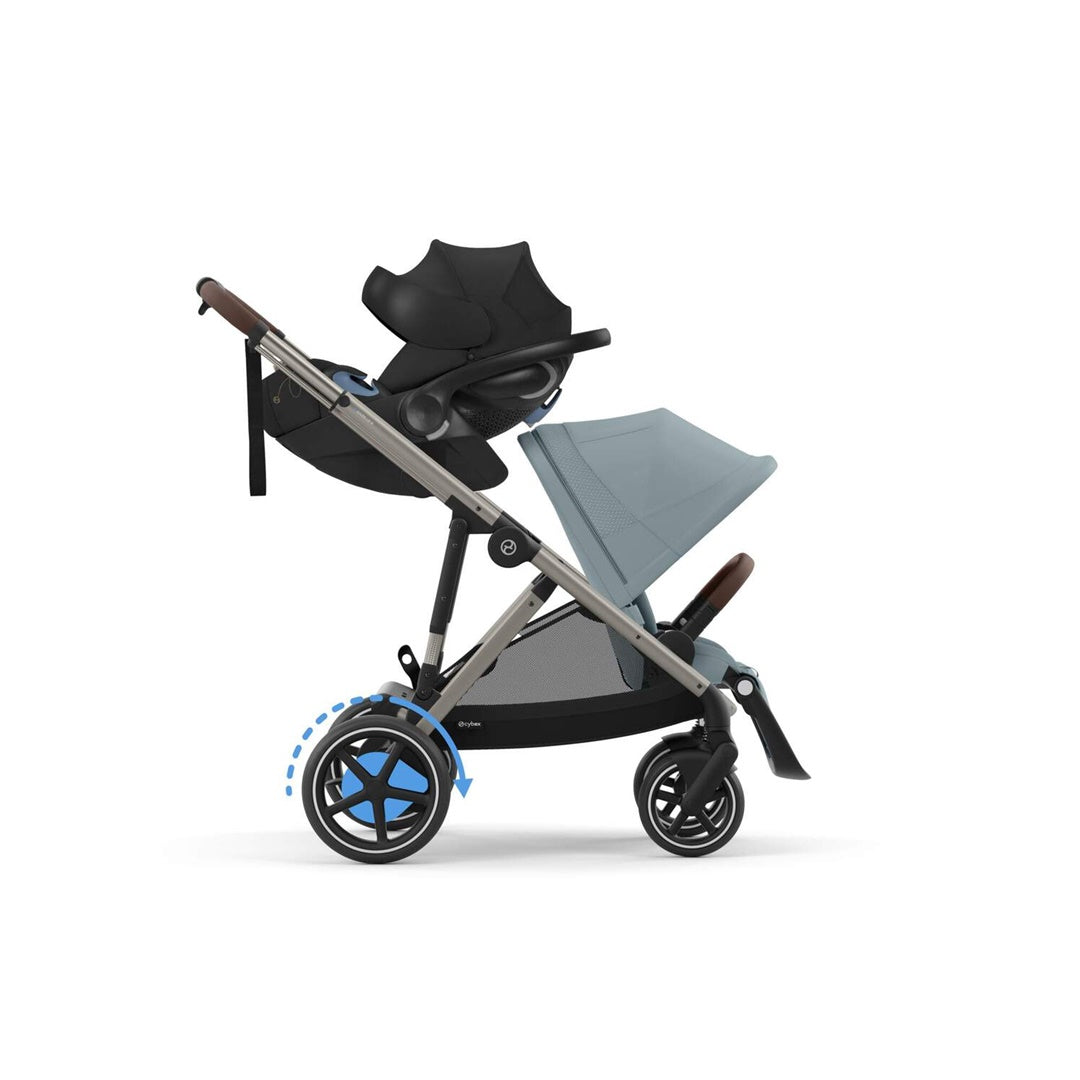 Cybex Gazelle S 2 Carrinho de Bebê - Estrutura Taupe/Cadeira Azul Céu I Luna Baby Store