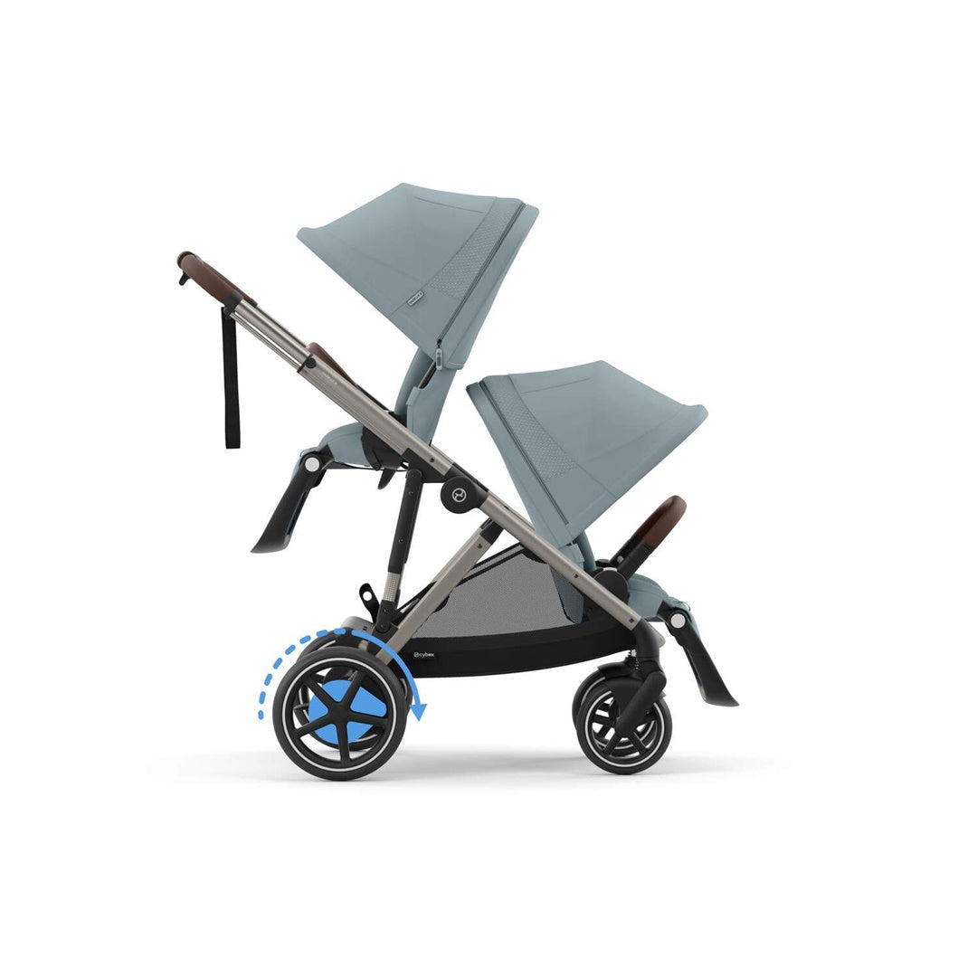 Cybex Gazelle S 2 Carrinho de Bebê - Estrutura Taupe/Cadeira Azul Céu I Luna Baby Store