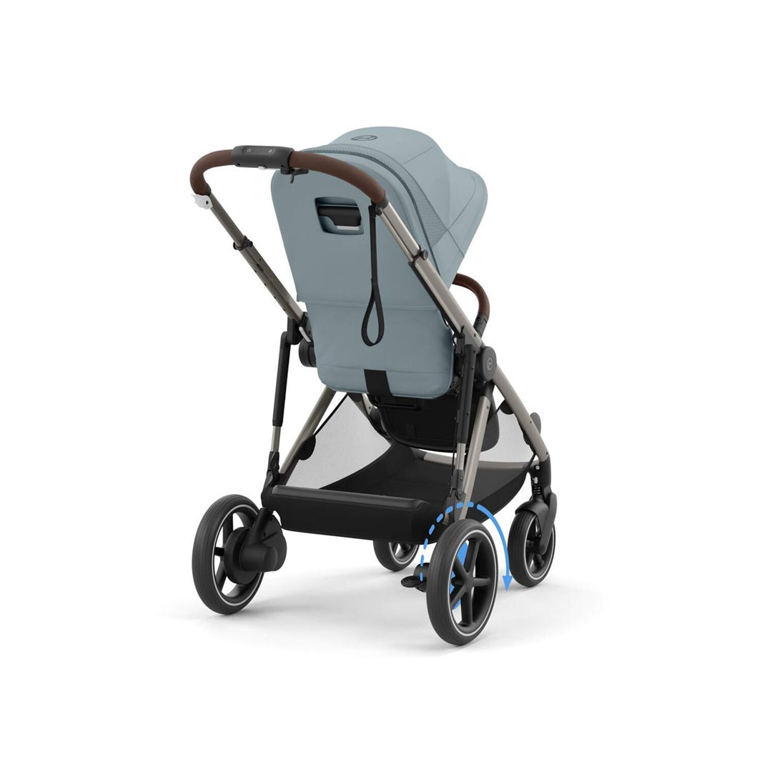 Cybex Gazelle S 2 Carrinho de Bebê - Estrutura Taupe/Cadeira Azul Céu I Luna Baby Store