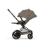 Cybex E-Priam Stroller - Comfort Collection Matte Black Frame/Coconut Brown Lux Seat on Luna Baby Store Miami