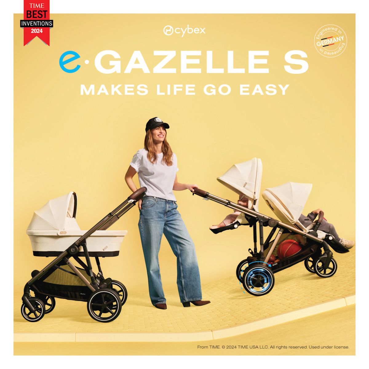 Cybex - Egazelle/Gazelle S 2 Cot, Stone Grey on Luna Baby Store Miami
