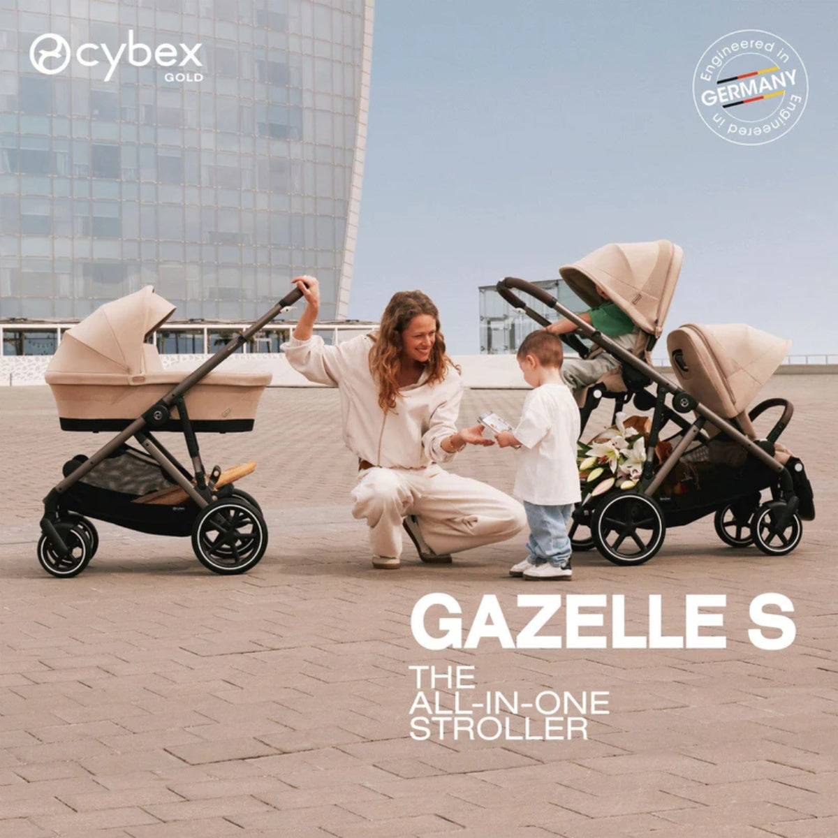 Carrinho De Bebê Cybex Gazelle S Moon Black (Silver Frame)
