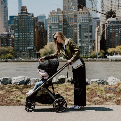 Cybex Gazelle S Single-to-Double Stroller - Taupe Frame / Moon Black