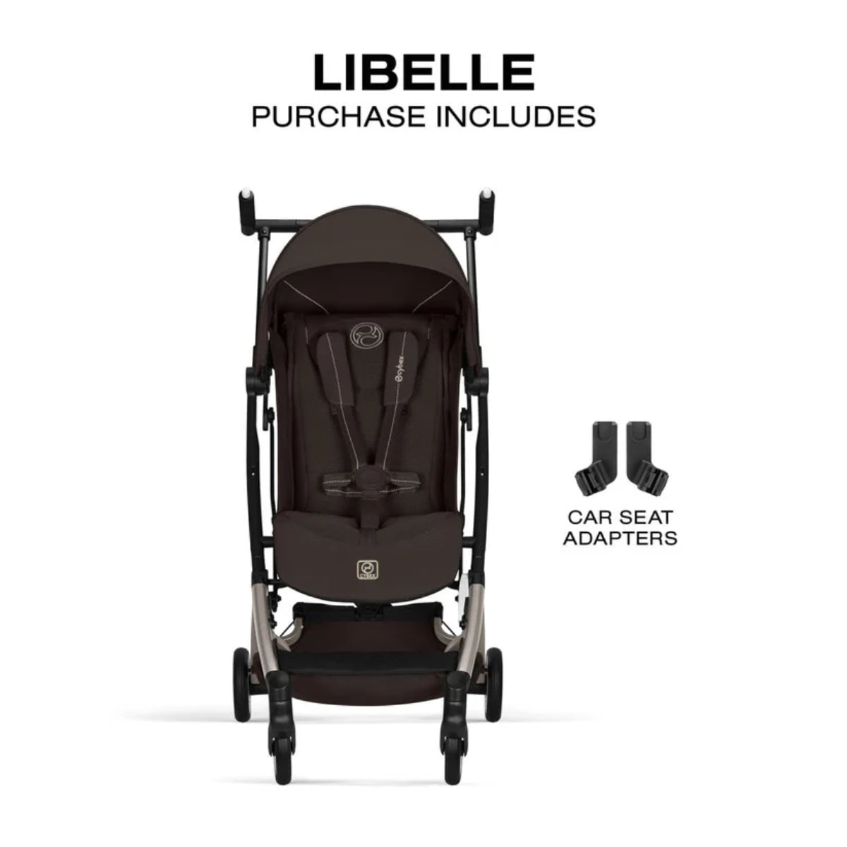 Cybex Libelle Ultra Compact Stroller - Taupe Frame/Chocolate Brown