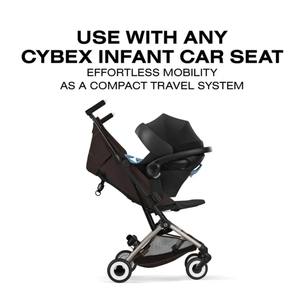 Cybex Libelle Ultra Compact Stroller - Taupe Frame/Chocolate Brown