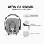 Cybex Aton G2 Swivel with Load Leg Base - Stone Grey on Luna Baby Store Miami