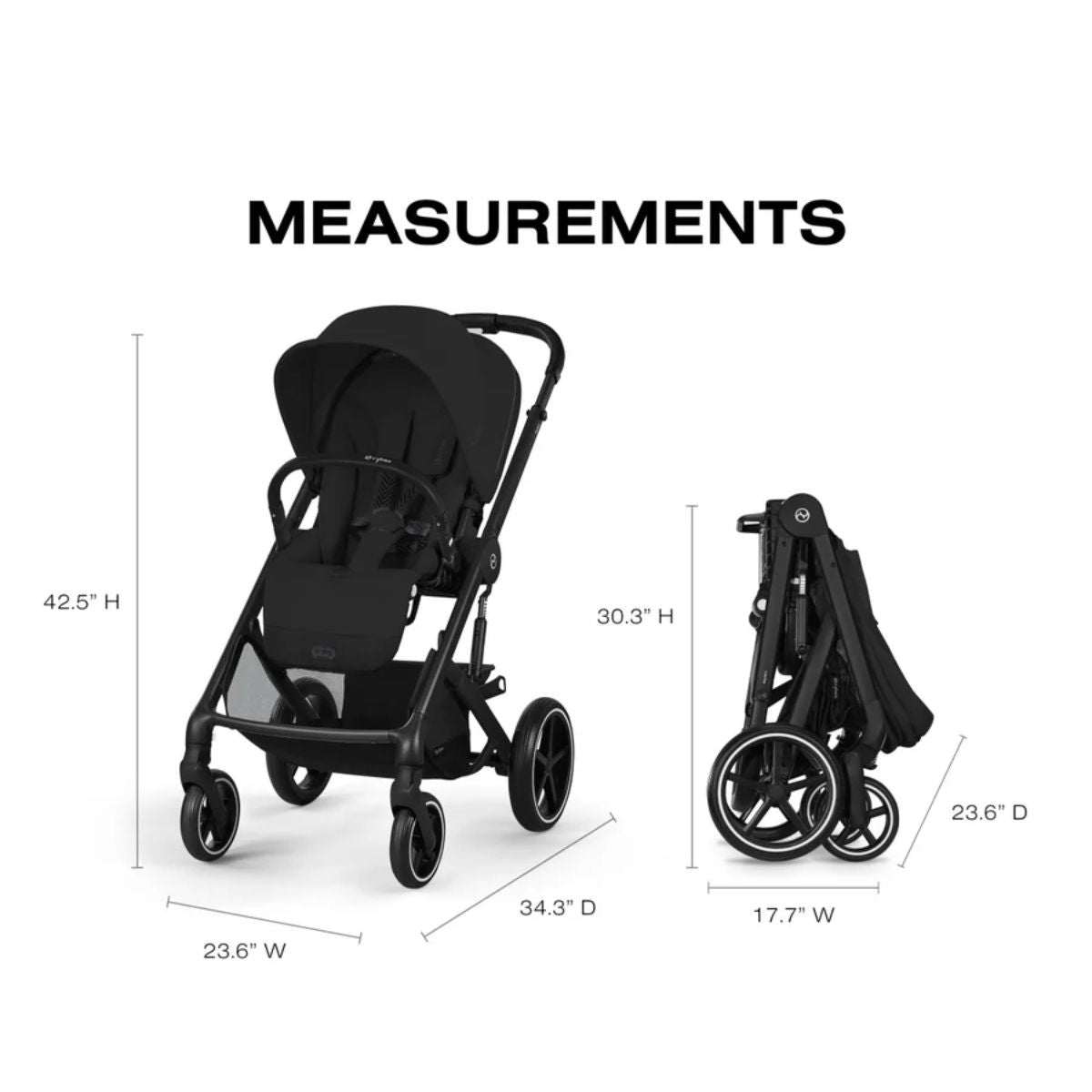 Carrinho De Bebê Cybex Balios S Lux Moon Black (Black Frame)