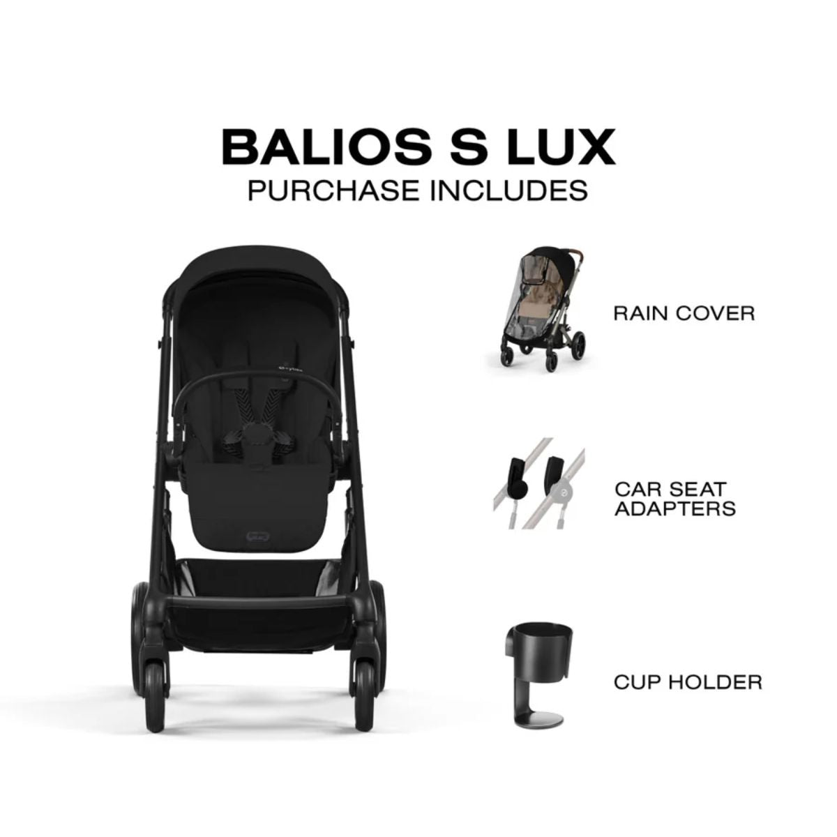 Carrinho De Bebê Cybex Balios S Lux Moon Black (Black Frame) on Luna Baby Store Miami