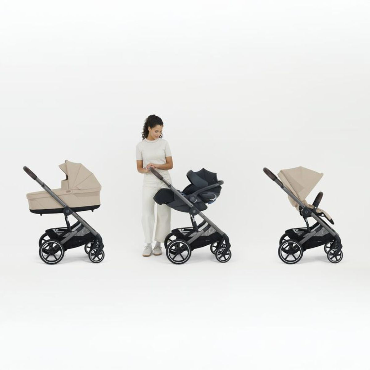 Carrinho De Bebê Cybex Balios S Lux Almond Beige (Taupe Frame)

