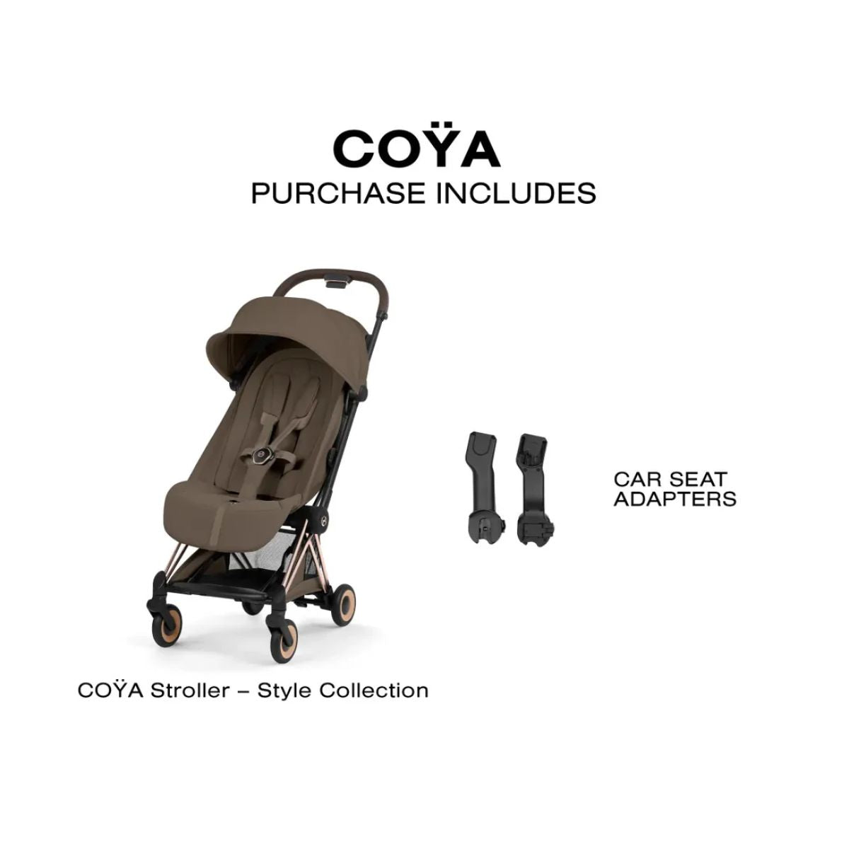 Carrinho De Bebê Cybex Coya Lux Style Collection Rose Gold / Coconut Brown on Luna Baby Store Miami