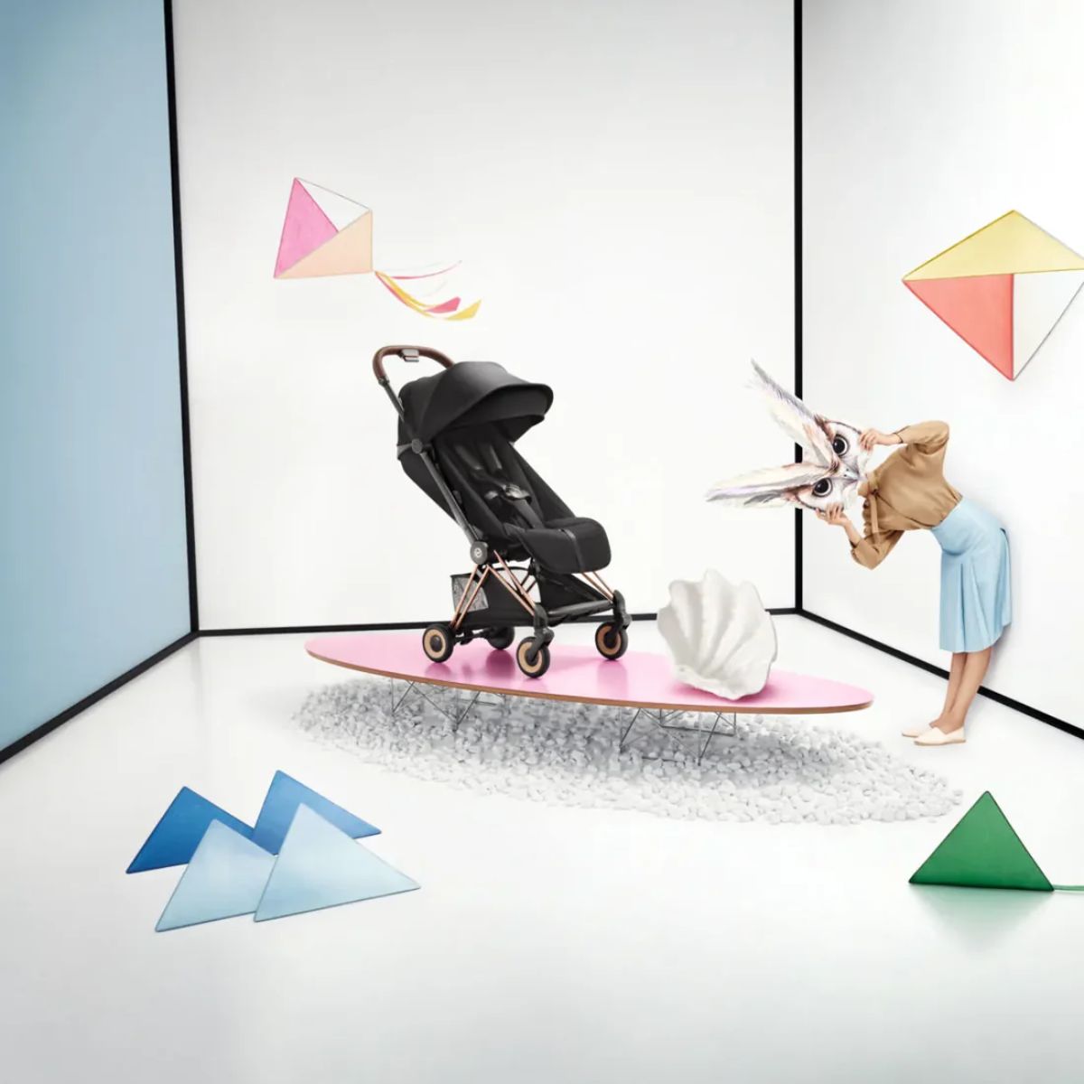 Carrinho De Bebê Cybex Coya Lux Style Collection Rose Gold / Sage Green