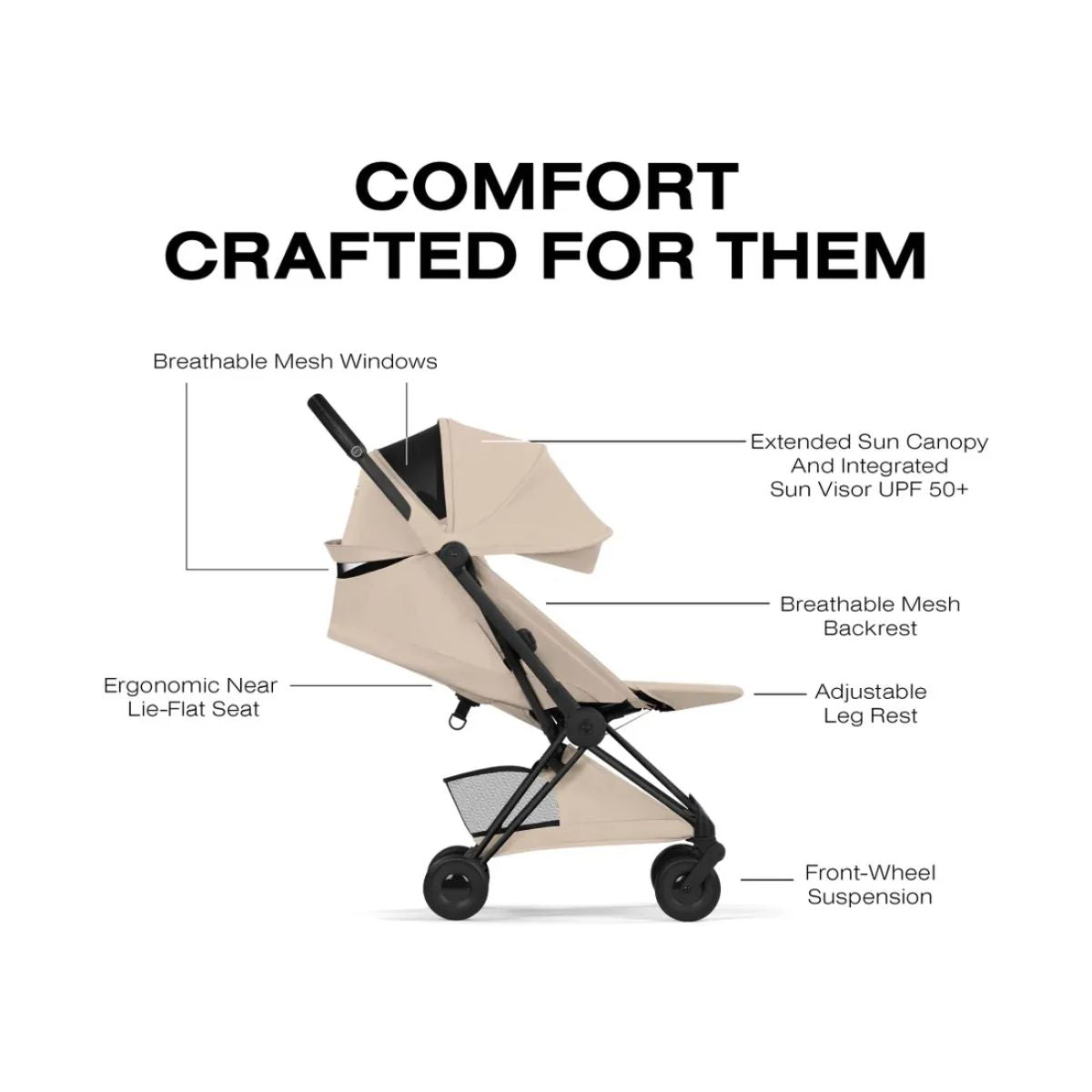Carrinho De Bebê Cybex Priam 2026 Lux Matte Black / Cozy Beige on Luna Baby Store Miami