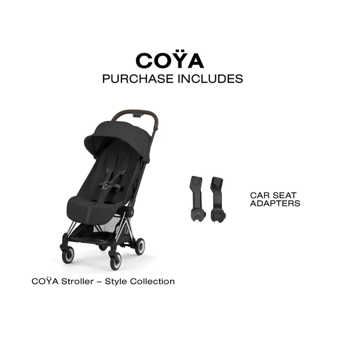 Carrinho De Bebê Cybex Coya Lux Style Collection Chrome / Sepia Black on Luna Baby Store Miami