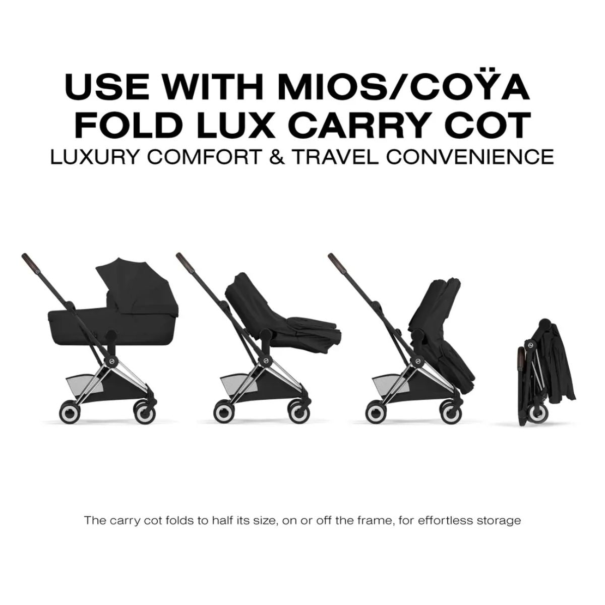 Carrinho De Bebê Cybex Coya Lux Style Collection Chrome / Sepia Black