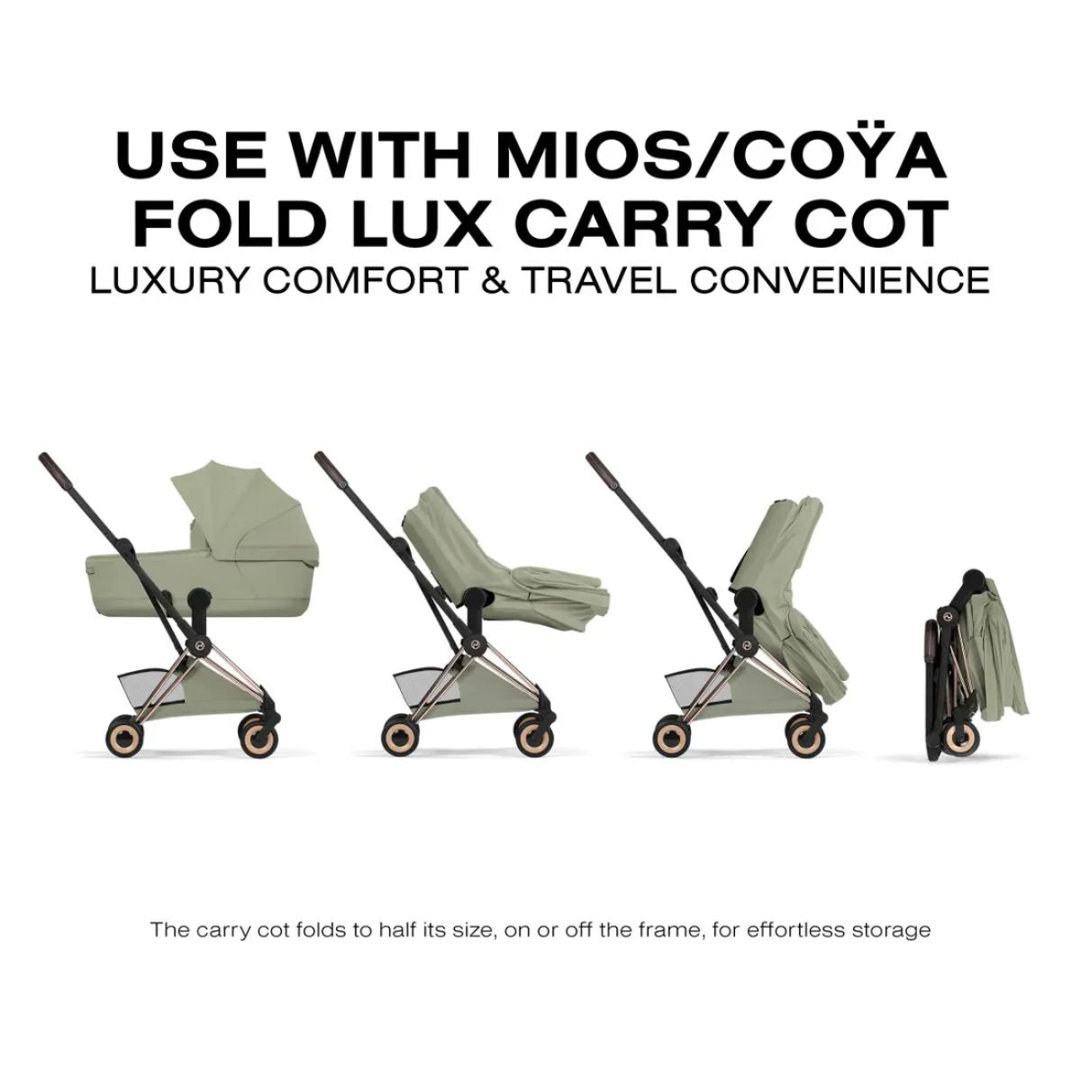 Carrinho De Bebê Cybex Coya Lux Style Collection Rose Gold / Sage Green