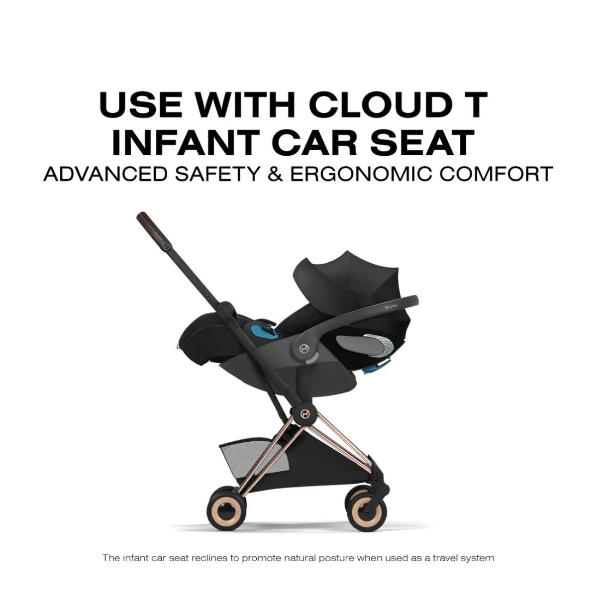 Carrinho De Bebê Cybex Coya Lux Style Collection Rose Gold / Sepia Black on Luna Baby Store Miami
