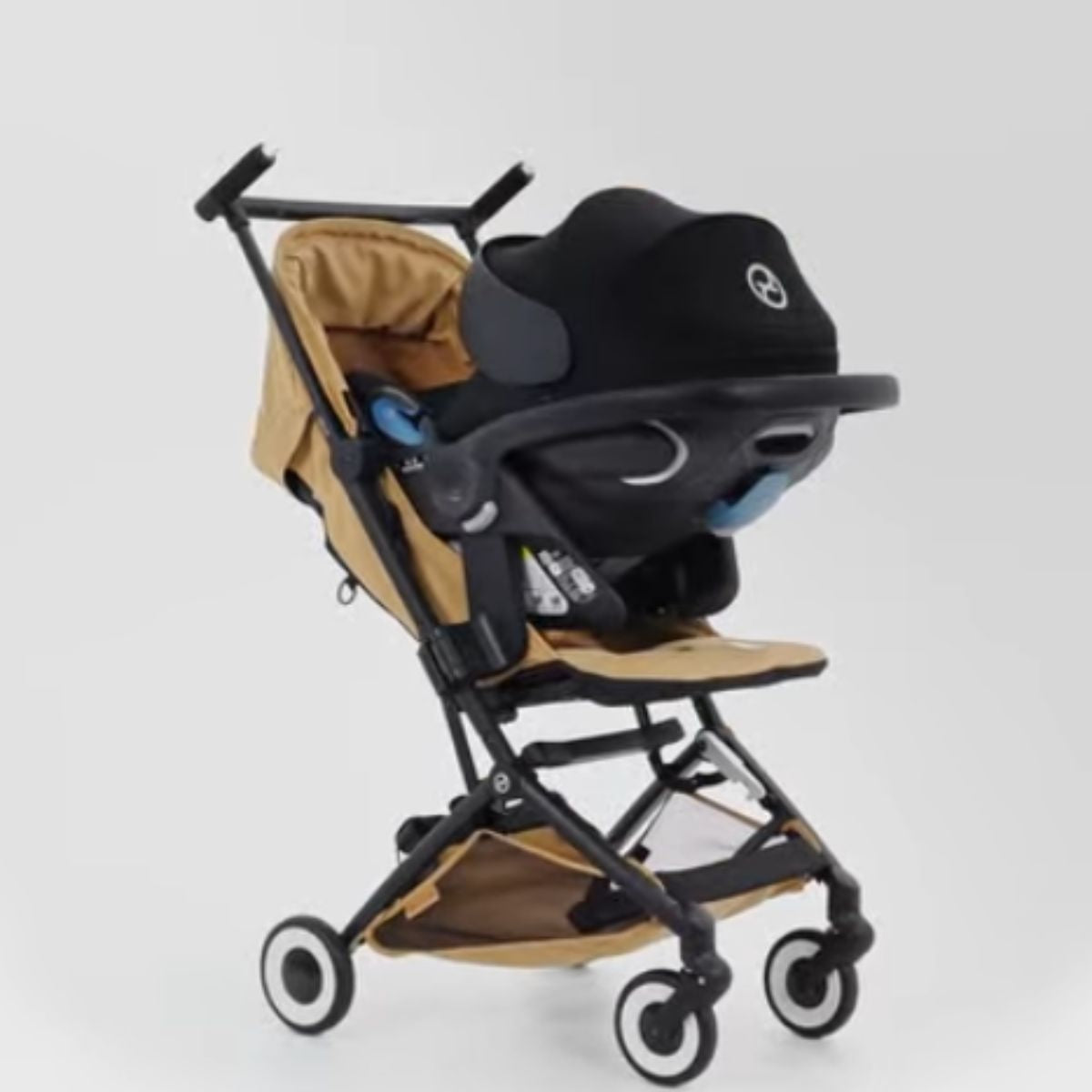 Cybex Libelle Ultra Compact Stroller - Black Frame/Cinnamon Yellow on Luna Baby Store Miami