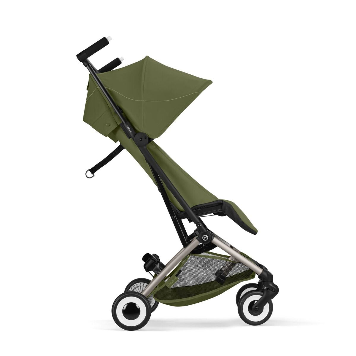 Cybex Libelle Ultra Compact Stroller - Taupe Frame/Moss Green on Luna Baby Store Miami