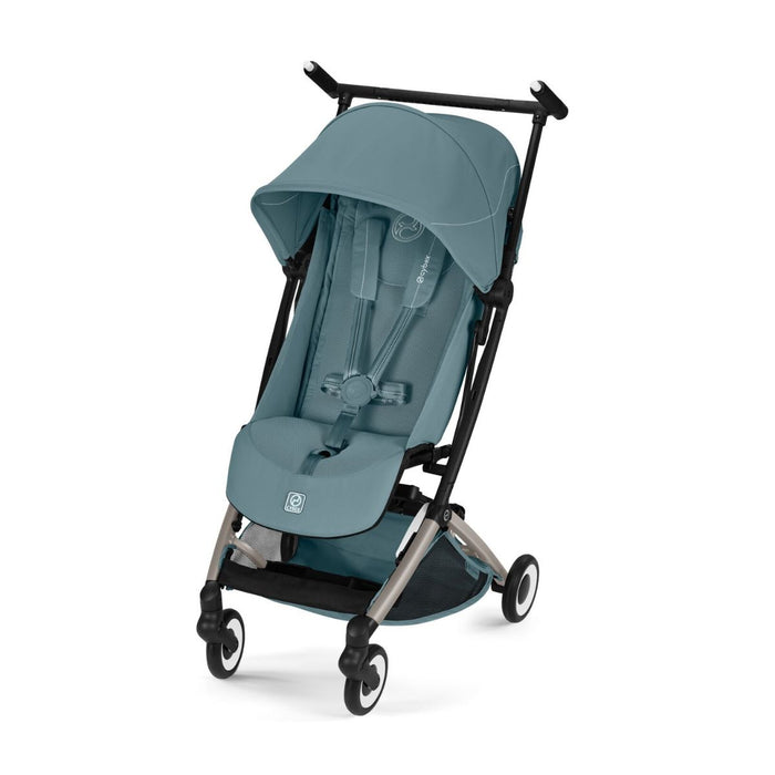 Carrinho De Bebê Compacto Cybex Libelle Taupe Frame Stormy Blue

