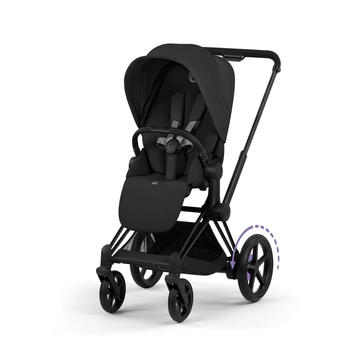 Cybex E-Priam 2 Stroller - Black Frame/Sepia Black Seat Pack on Luna Baby Store Miami
