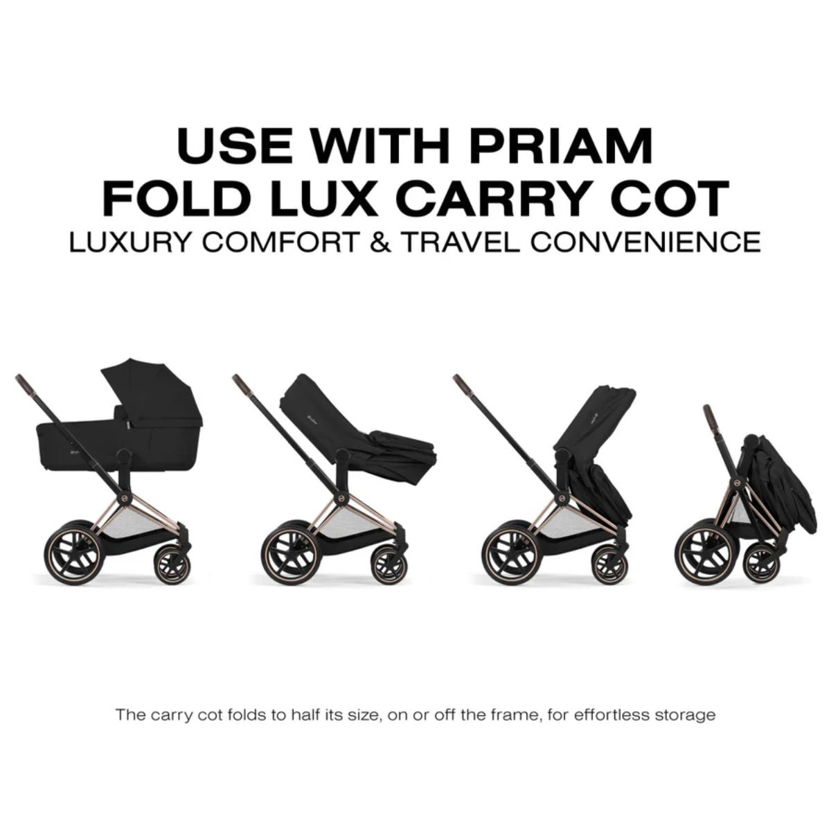 Cybex E-Priam 2 Stroller - Black Frame/Sepia Black Seat Pack on Luna Baby Store Miami