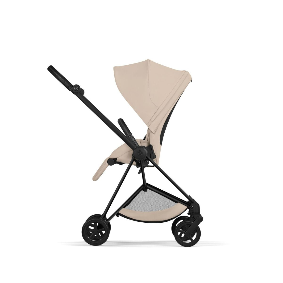 Cybex Mios Stroller - Matte Black Frame/Cozy Beige Lux Seat on Luna Baby Store Miami