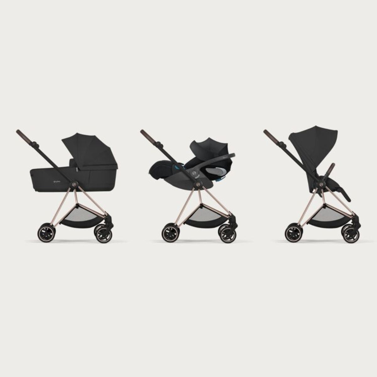 Cybex Mios Stroller - Rose Gold Frame/Sepia Black Lux Seat