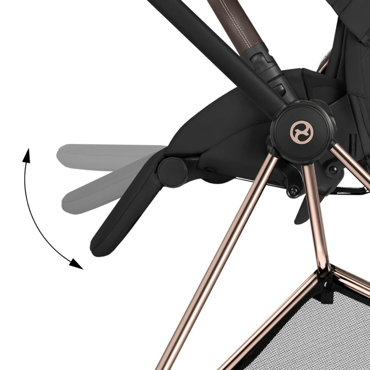 Cybex Mios Stroller - Rose Gold Frame/Sepia Black Lux Seat on Luna Baby Store Miami