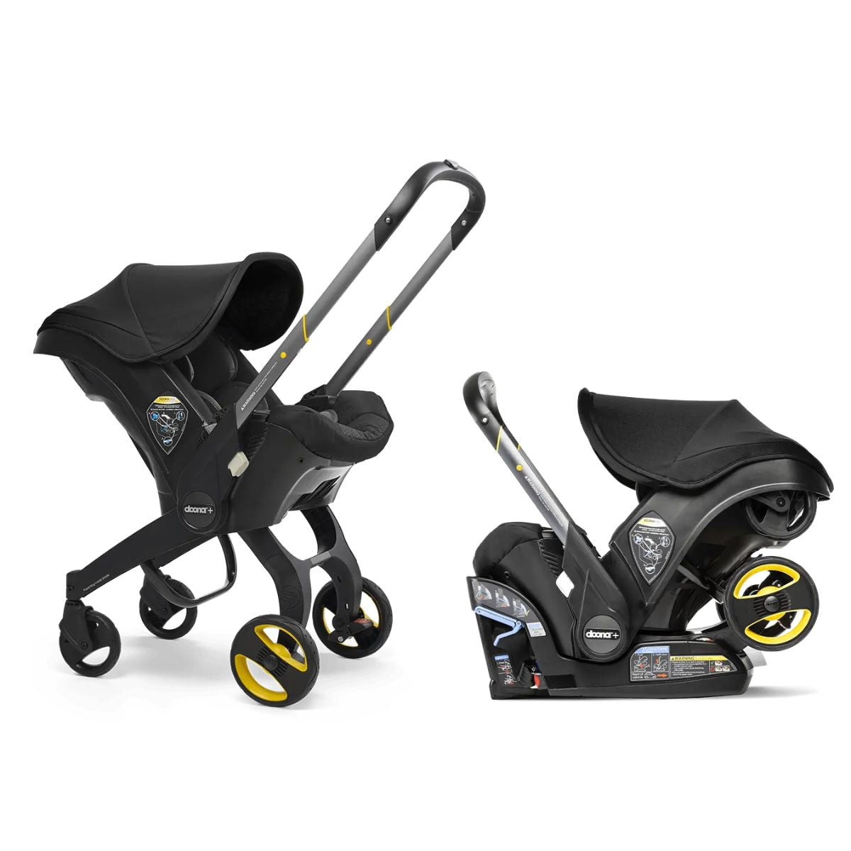 Doona Plus Car Seat & Stroller with SensAlert Bundle - Nitro Black on Luna Baby Store Miami
