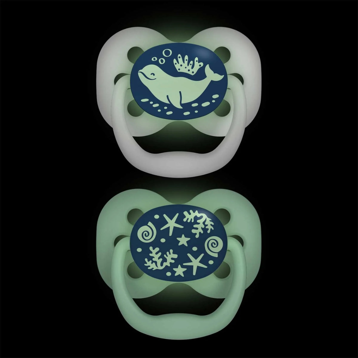 Dr. Brown’s Advantage Glow-in-the-Dark Pacifiers 0-6M Pack of 2 Blue Ocean