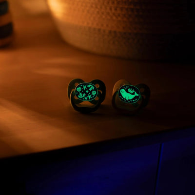 Dr. Brown’s Advantage Glow-in-the-Dark Pacifiers 0-6M Pack of 2 Blue Ocean