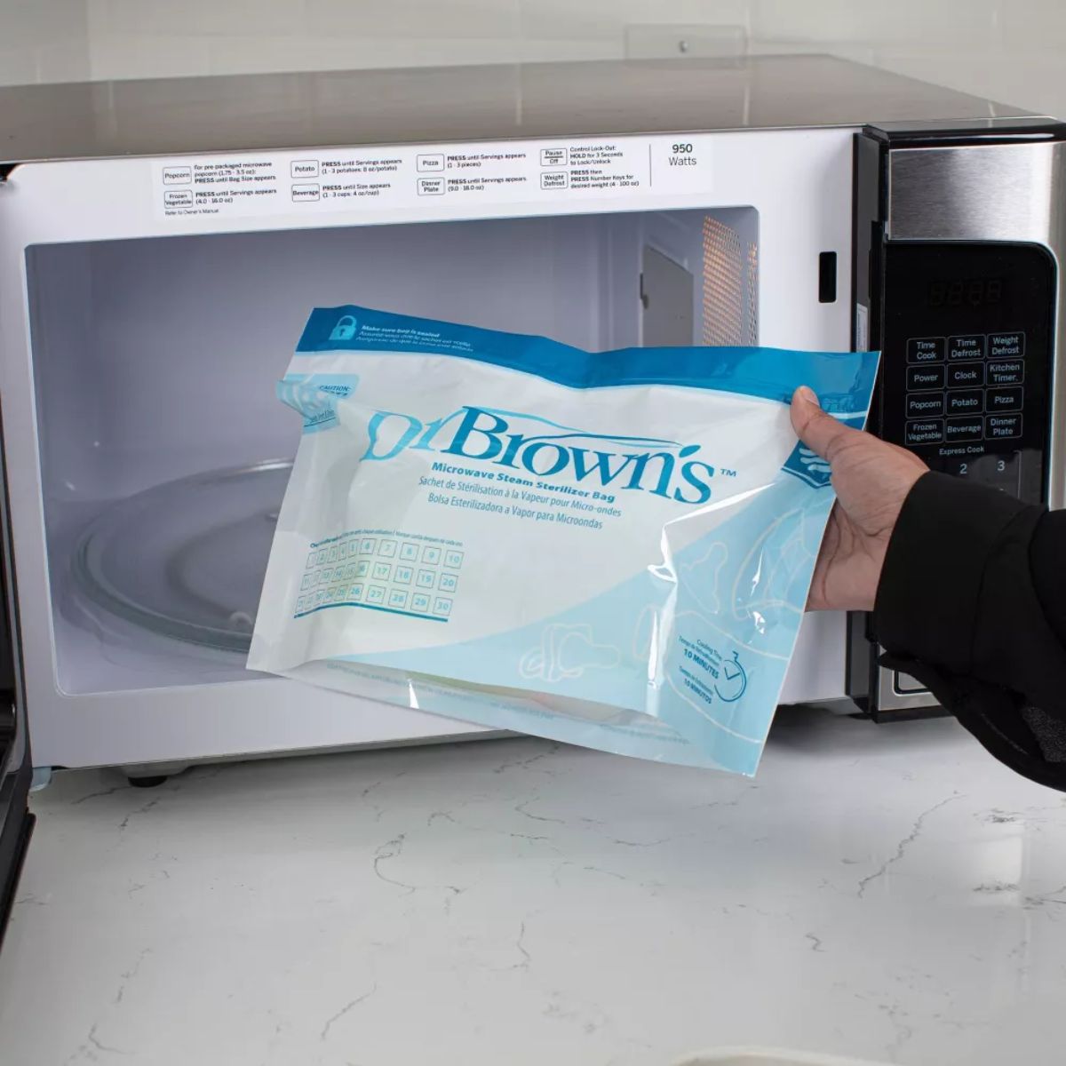 Sacos esterilizadores a vapor para micro-ondas Dr. Brown's, pacote com 5