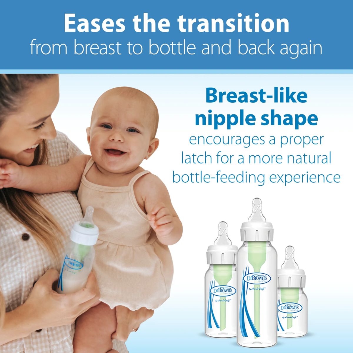 Dr. Brown’s Natural Flow Narrow Baby Bottle Silicone Nipple 2-Pack on Luna Baby Store Miami
