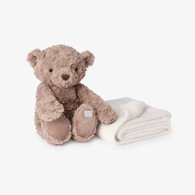 Urso de pelúcia elegante para dormir, Huggie, com cobertor